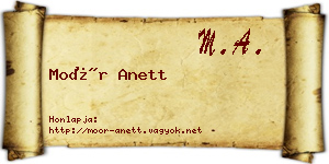 Moór Anett névjegykártya