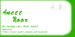 anett moor business card